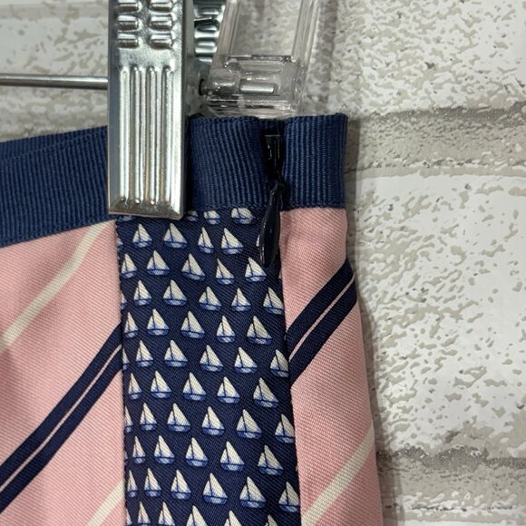 Vineyard Vines Silk Nautical Mini Skirt Size 4 Yacht Whale Preppy Old Money Boat - Picture 7 of 10